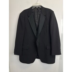 After Six Tuxedo Jacket Mens 48L‎ Black Notch Lapel Formal Blazer Made in USA